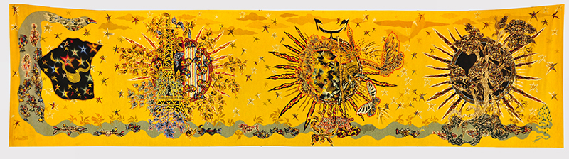 Jean Lurçat. Au seul bruit du soleil : Les Trois soleils, 1960, tapisserie d’Aubusson.©Isabelle Bideau